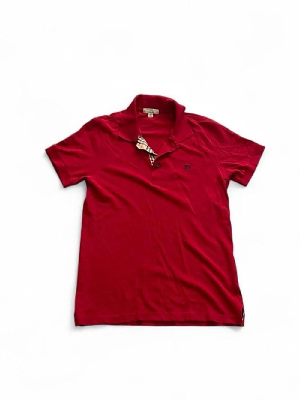 Authentic Burberry London Slim Fit Polo Shirt Size XS Red Nova Check